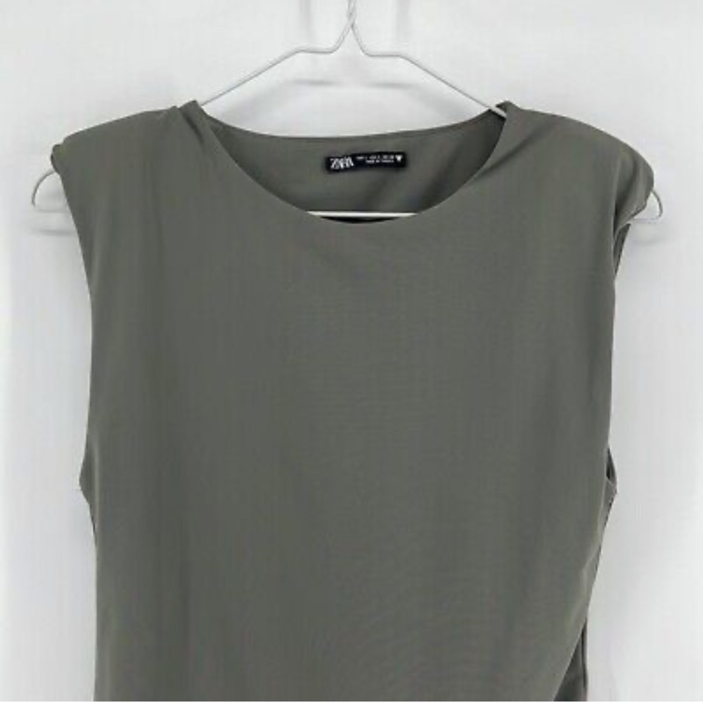 Zara Bodysuit with Shoulder Pads in Sage Gray